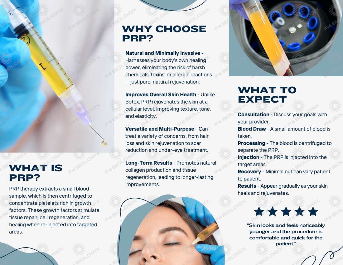 PRP for Aesthetics Marketing Brochure- Pack of 50